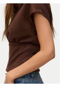 Vero Moda Bluzka Smilla 10355466 Brązowy ciemny Regular Fit. Kolor: brązowy. Materiał: syntetyk #3
