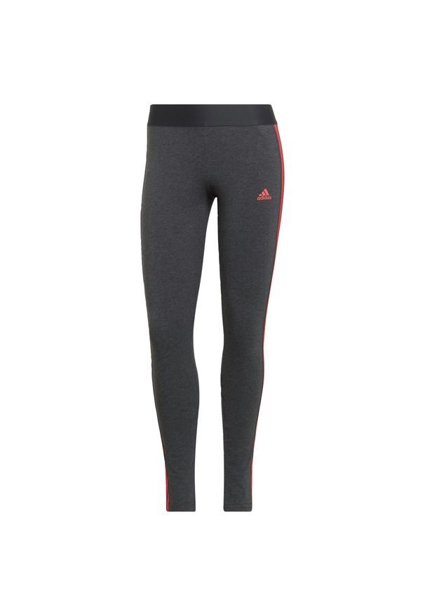 Adidas - Legginsy damskie adidas LOUNGEWEAR Essentials 3-Stripes. Kolor: czerwony, wielokolorowy, różowy, szary. Materiał: bawełna, materiał