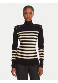 LOLA CASADEMUNT Golf LF2511008 Czarny Regular Fit. Typ kołnierza: golf. Kolor: czarny. Materiał: syntetyk, wiskoza #1