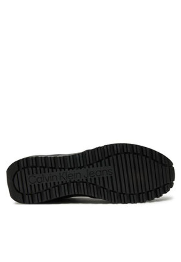 Calvin Klein Jeans Sneakersy Toothy Runner Irregular Lines YM0YM00624 Czarny. Kolor: czarny. Materiał: zamsz, skóra