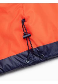 Ombre Clothing - Kurtka męska zimowa z kontrastową podszewką - ciemnoniebieska V1 - Rozmiar: L. Kolor: niebieski. Materiał: nylon, poliester, materiał. Sezon: zima #6