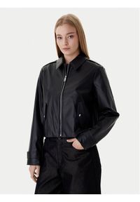 Calvin Klein Jeans Kurtka z imitacji skóry Moto LV047E501G Czarny Regular Fit. Kolor: czarny. Materiał: skóra #1