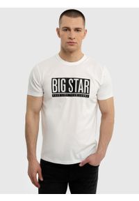 Big-Star - Koszulka męska z logo BIG STAR biała Cieszbiros 100. Okazja: na co dzień. Kolor: biały. Materiał: bawełna. Wzór: nadruk. Styl: casual, elegancki