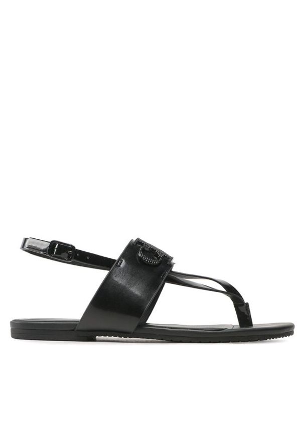 Calvin Klein Jeans Sandały Flat Sandal Toepost Hw YW0YW00953 Czarny. Kolor: czarny. Materiał: skóra