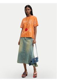 Desigual T-Shirt Genova 26SWTK48 Pomarańczowy Regular Fit. Kolor: pomarańczowy. Materiał: bawełna #2