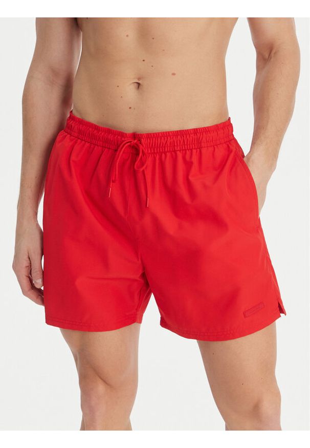 Calvin Klein Swimwear Szorty kąpielowe LV00N61027 Czerwony Regular Fit. Kolor: czerwony. Materiał: bawełna