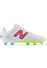 Korki męskie New Balance 442 V2 PRO FG MS41FMWH – białe. Zapięcie: sznurówki. Kolor: biały. Materiał: skóra, syntetyk, nylon, materiał. Szerokość cholewki: normalna. Sport: fitness, piłka nożna