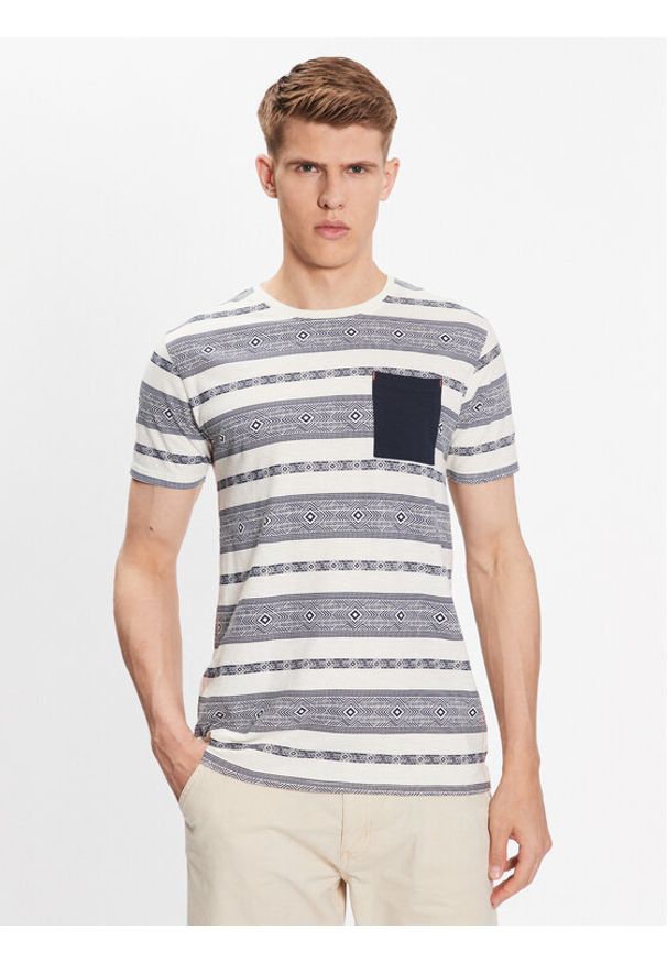 INDICODE T-Shirt Raffa 40-925 Granatowy Regular Fit. Kolor: niebieski. Materiał: bawełna