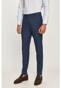Tommy Hilfiger Tailored - Spodnie. Kolor: niebieski. Materiał: bawełna, materiał, wiskoza, elastan, tkanina, len, poliester. Wzór: gładki #1
