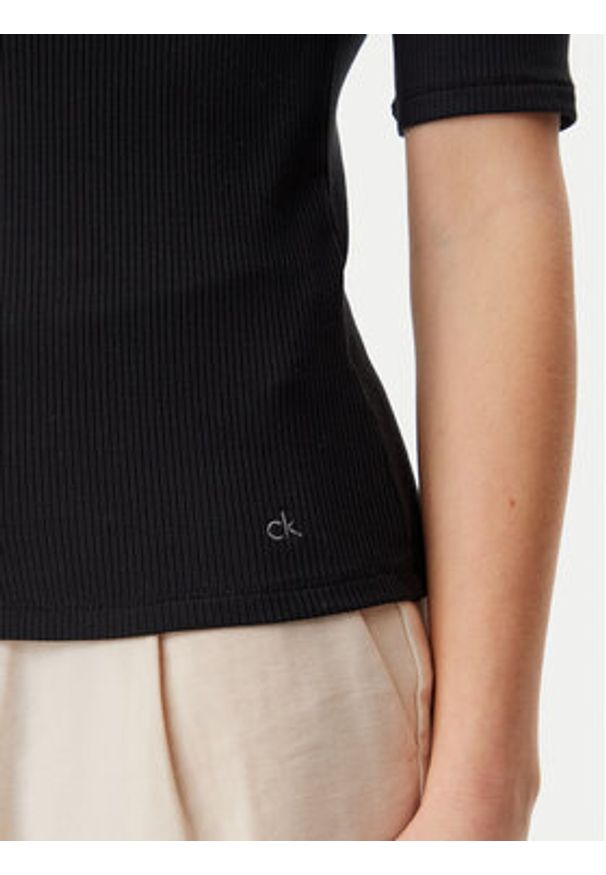 Calvin Klein Bluzka K20K208244 Czarny Slim Fit. Kolor: czarny