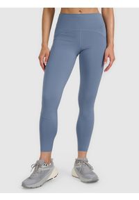 4f - 4F Legginsy do jogi i pilatesu szybkoschnące damskie - szare L. Stan: podwyższony. Kolor: szary. Materiał: materiał, elastan, włókno, syntetyk. Długość: długie. Sport: joga i pilates