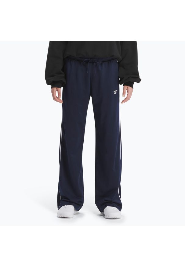 Reebok Fitness - Spodnie damskie Reebok Identity Back Vector Tricot. Kolor: niebieski. Sport: fitness