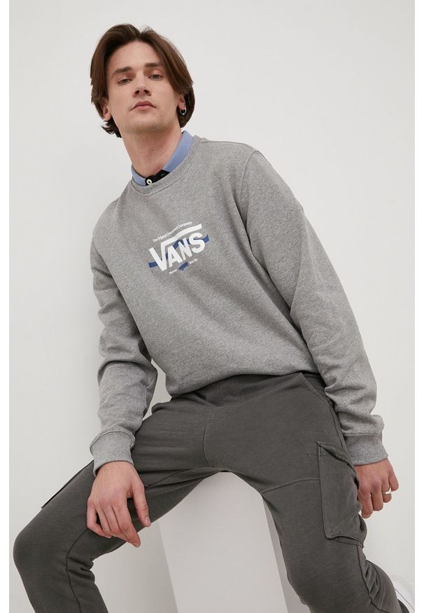 Vans bluza męska kolor szary melanżowa. Kolor: szary. Wzór: melanż
