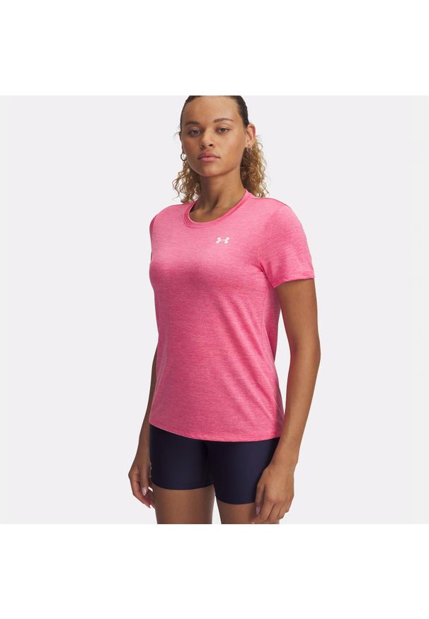 Koszulka treningowa damska Under Armour Tech C-Twist. Kolor: różowy. Sport: fitness