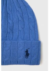 Polo Ralph Lauren czapka wełniana kolor niebieski wełniana. Kolor: niebieski. Materiał: wełna #2