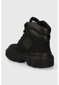 Timberland buty Greyfield F/L Hiker damskie kolor czarny na płaskim obcasie TB0A5ZD40011. Nosek buta: okrągły. Zapięcie: sznurówki. Kolor: czarny. Materiał: włókno. Obcas: na obcasie. Styl: klasyczny. Wysokość obcasa: niski #5