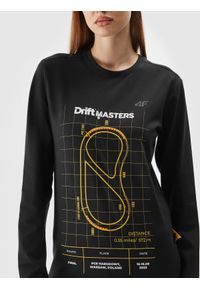 4f - 4F Longsleeve regular z nadrukiem uniseks 4F x Drift Masters XL. Kolor: czarny. Materiał: żakard. Długość rękawa: długi rękaw. Wzór: nadruk. Styl: sportowy