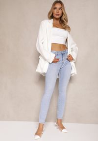 Renee - Niebieskie Skinny Jeansy z Bawełną i Efektem Push Up Nusindrel. Okazja: na co dzień. Stan: podwyższony. Kolor: niebieski. Styl: klasyczny, casual