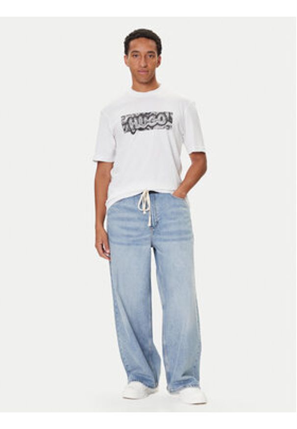 Hugo - HUGO T-Shirt Nedirix 50549162 Biały Regular Fit. Kolor: biały. Materiał: bawełna