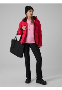 4f - 4F T-shirt regular z nadrukiem damski - różowy XL. Okazja: na co dzień. Kolor: różowy. Materiał: bawełna, dzianina, elastan. Długość rękawa: krótki rękaw. Długość: krótkie. Wzór: nadruk. Styl: casual #2