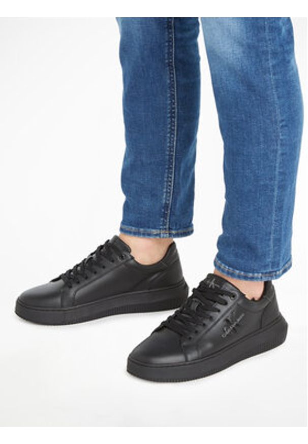 Calvin Klein Jeans Sneakersy Chunky Cupsole Mono Lth YM0YM00681 Czarny. Kolor: czarny. Materiał: skóra