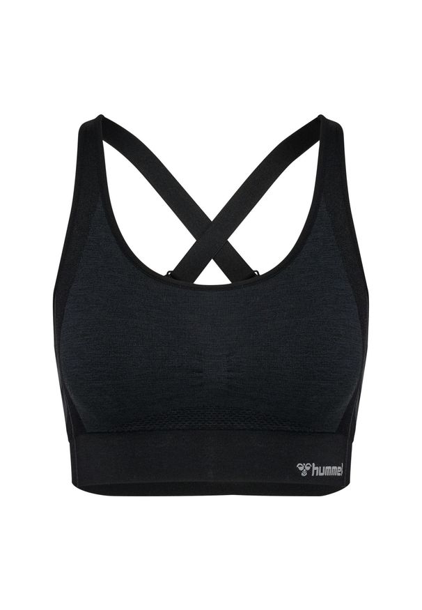 Bezszwowy biustonosz dla kobiet Hummel MT Shine. Kolor: czarny. Sport: fitness, joga i pilates