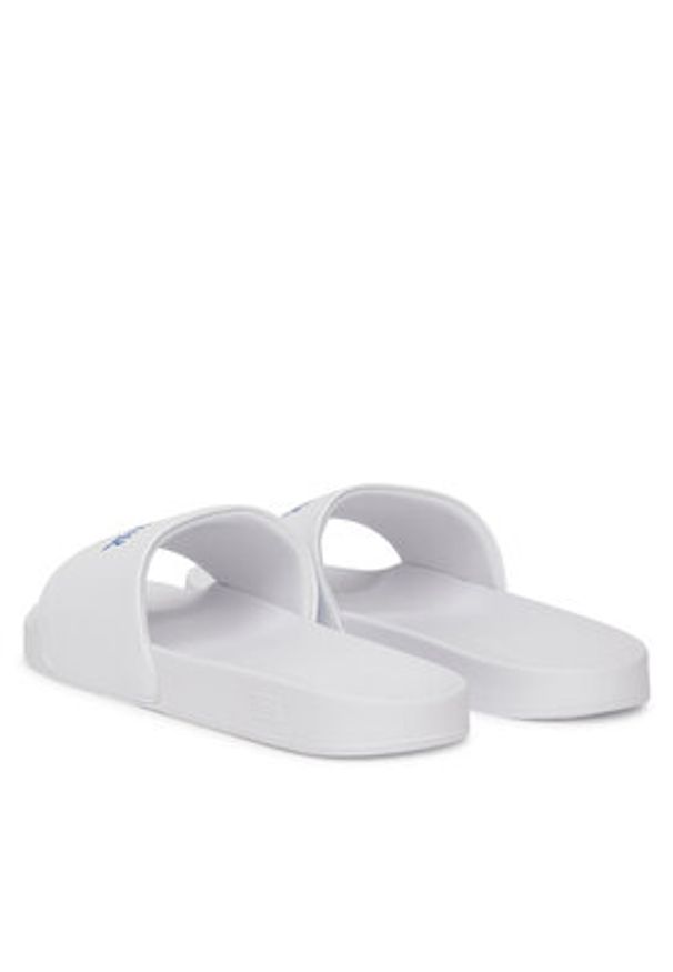 TOMMY HILFIGER - Tommy Hilfiger Klapki Hilfiger Print Tumble Pool Slide FM0FM05505 Biały. Kolor: biały. Materiał: skóra. Wzór: nadruk