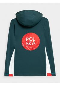 4f - Bluza damska Polska - Tokio 2020. Typ kołnierza: kaptur. Kolor: zielony. Materiał: guma, materiał, poliamid. Wzór: nadruk. Sezon: lato #2