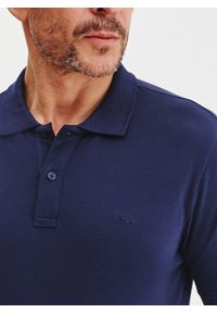 Pako Lorente - PAKO LORENTE - Granatowy gładki t-shirt polo. Okazja: na co dzień. Typ kołnierza: polo. Kolor: czarny, niebieski, biały. Materiał: bawełna. Wzór: gładki. Styl: casual #3
