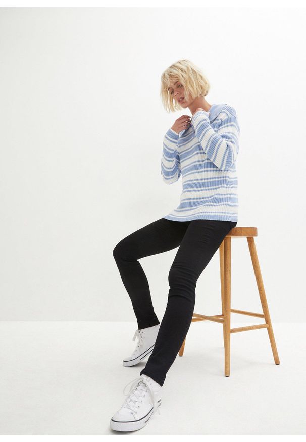 bonprix - Modelujące dżinsy termiczne o kroju skinny, high waist. Stan: podwyższony. Kolor: czarny