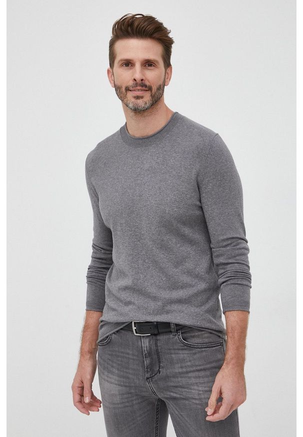 Sisley sweter męski kolor szary. Okazja: na co dzień. Kolor: szary. Materiał: materiał. Długość rękawa: długi rękaw. Długość: długie. Styl: casual