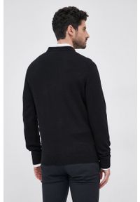 BOSS - Boss Sweter wełniany męski kolor czarny. Okazja: na co dzień. Kolor: czarny. Materiał: wełna. Długość rękawa: długi rękaw. Długość: długie. Styl: casual #2