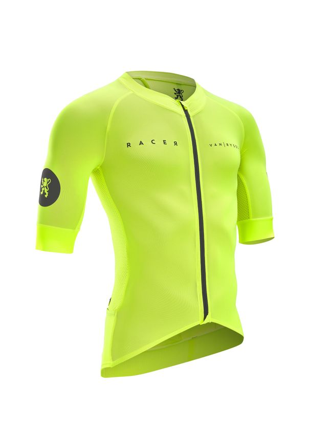 VAN RYSEL - Koszulka rowerowa szosowa Van Rysel Racer Team. Kolor: żółty. Materiał: mesh
