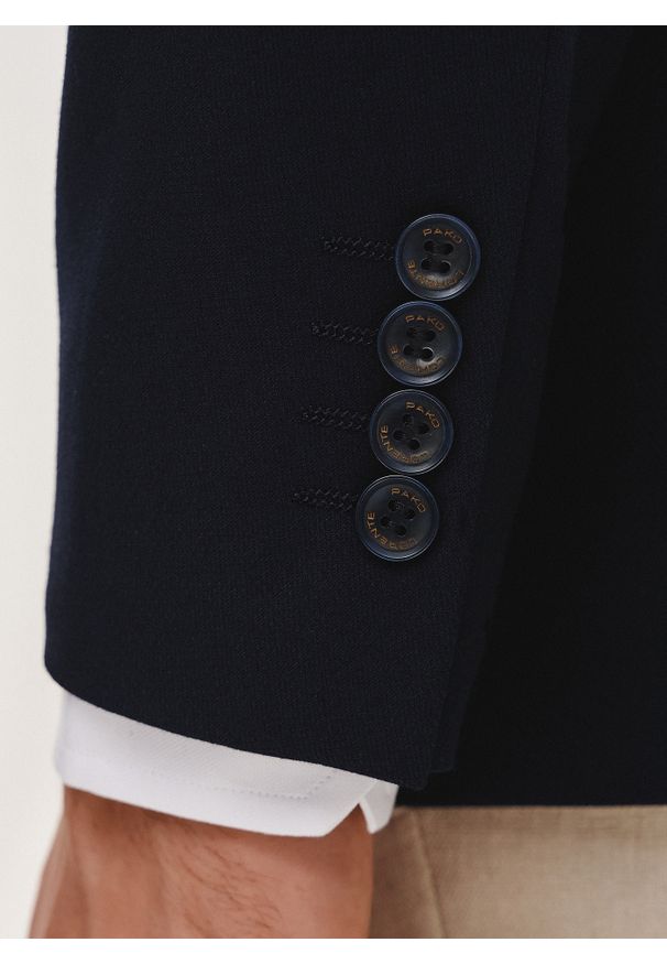 Pako Lorente - PAKO LORENTE - Granatowa marynarka męska. Kolor: niebieski, czarny. Materiał: poliester, wiskoza, elastan. Sezon: wiosna