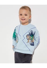 Kenzo kids - KENZO KIDS - Błękitna bluza z nadrukiem zwierzęcym 0-4 lat. Kolor: niebieski. Materiał: bawełna, prążkowany. Długość rękawa: długi rękaw. Długość: długie. Wzór: nadruk, motyw zwierzęcy. Sezon: lato. Styl: klasyczny