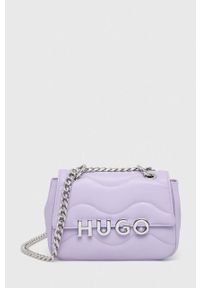 Hugo - HUGO torebka kolor fioletowy. Kolor: fioletowy. Materiał: pikowane. Rodzaj torebki: na ramię #1