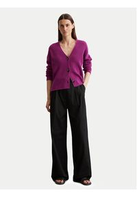 Marc O'Polo Kardigan 506 6059 61069 Fioletowy Relaxed Fit. Typ kołnierza: polo. Kolor: fioletowy. Materiał: bawełna #4