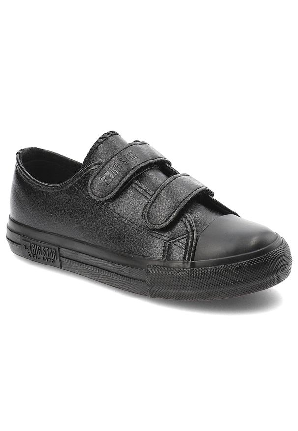Big-Star - Czarne Trampki Big Star Buty Na Rzepy. Okazja: na uczelnię, na spacer, na co dzień. Zapięcie: rzepy. Kolor: czarny. Materiał: materiał, guma. Styl: klasyczny, elegancki, casual
