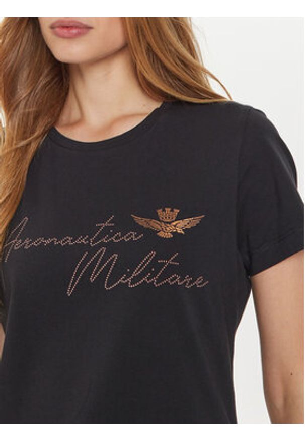 Aeronautica Militare T-Shirt 242FE1970DF567 Czarny Regular Fit. Kolor: czarny. Materiał: bawełna