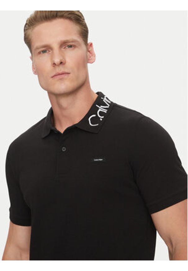 Calvin Klein Polo K10K114474 Czarny Regular Fit. Typ kołnierza: polo. Kolor: czarny. Materiał: bawełna