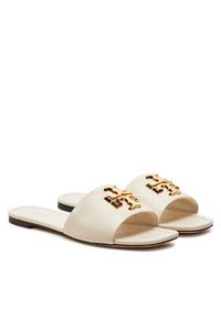 Tory Burch Klapki Eleanor 157966 Écru. Materiał: skóra