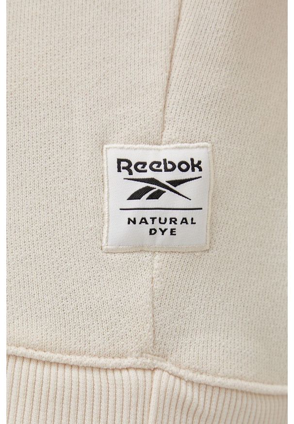 Reebok Classic Bluza bawełniana męska kolor kremowy z kapturem gładka. Typ kołnierza: kaptur. Kolor: beżowy. Materiał: bawełna. Wzór: gładki