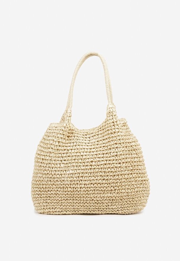 Renee - Beżowa Plażowa Torebka Shopper z Plecionki Meriela. Kolor: beżowy. Sezon: lato. Styl: casual, elegancki