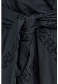 Karl Lagerfeld Sukienka bawełniana kolor czarny midi rozkloszowana. Kolor: czarny. Materiał: bawełna. Typ sukienki: rozkloszowane. Długość: midi #5