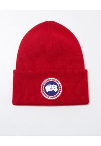 CANADA GOOSE - Czerwona czapka beanie. Kolor: czerwony. Materiał: wełna. Sezon: zima #1