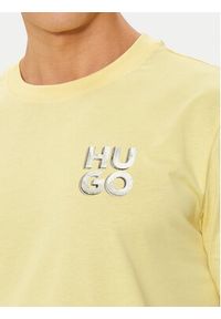 Hugo T-Shirt Detzington241 50508944 Żółty Regular Fit. Kolor: żółty. Materiał: bawełna #3