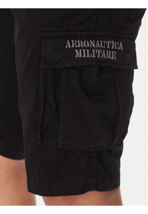 Aeronautica Militare Szorty materiałowe 251BE066CT1122 Czarny Regular Fit. Kolor: czarny. Materiał: bawełna