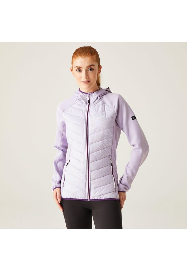 Kurtka turystyczna damska Regatta Andreson hybrydowa. Kolor: fioletowy. Materiał: puch. Sport: turystyka piesza