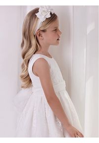 Abel & Lula Sukienka elegancka 5038 Biały Regular Fit. Kolor: biały. Materiał: bawełna. Styl: elegancki