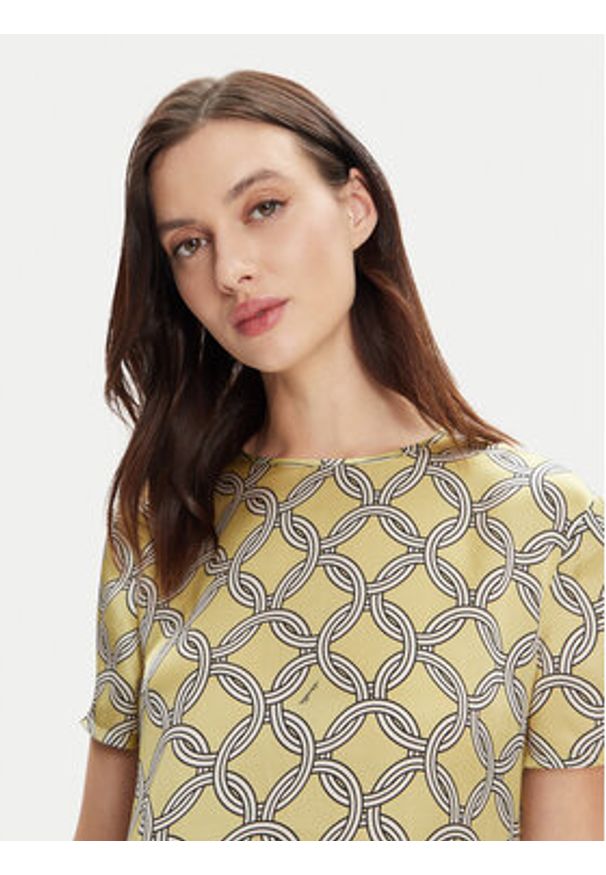 Marella T-Shirt Hobby 2413111161 Zielony Regular Fit. Kolor: zielony. Materiał: jedwab